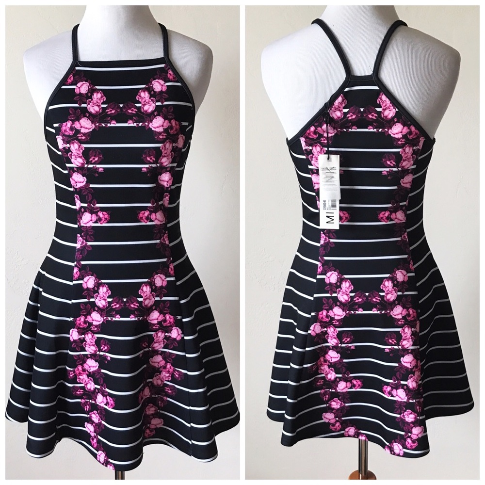 MINKPINK Stripe Floral Dress New With Tags